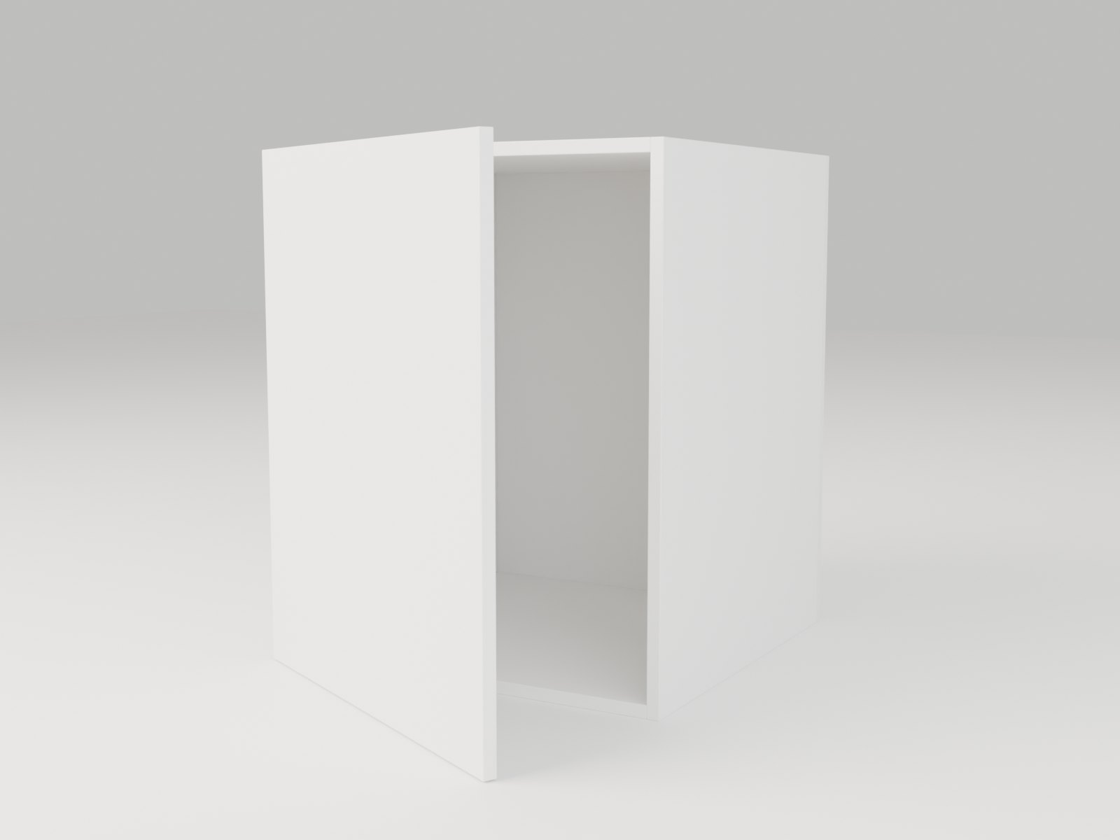 Cycles render of the engine's doored cabinet, door ajar on its real hinges
